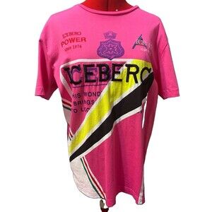 Iceberg Men’s Pink Graphic Print Crew Neck T-shirt Size Large